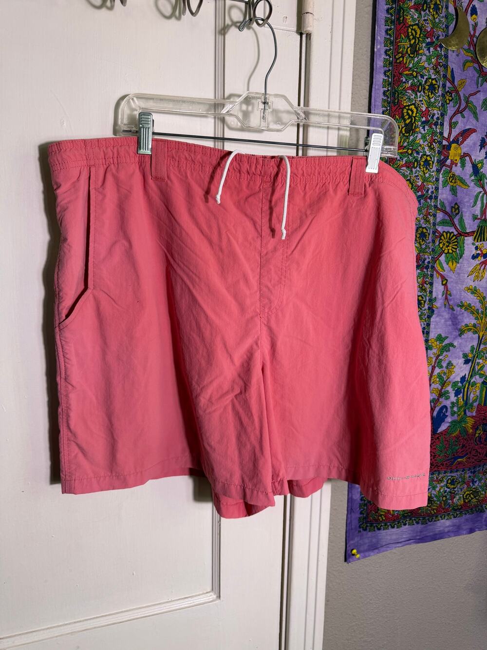 Columbia PFG Omni Shade Mens XL Coral Swim Trunks Shorts Mesh Lined 5" Inseam